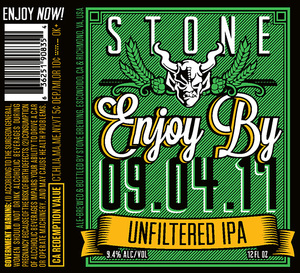 Stone Enjoy By Unfiltered IPA