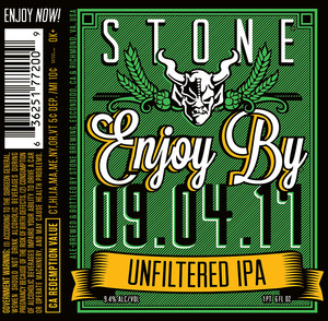 Stone Enjoy By Unfiltered IPA