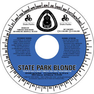 Tennessee Brew Works State Park Blonde June 2017