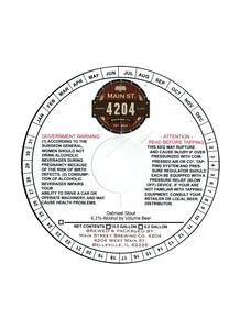 Main Street Brewing Co 4204 Oatmeal Stout