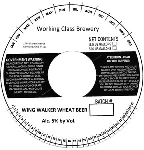 Working Class Brewery Wing Walker Wheat Beer June 2017