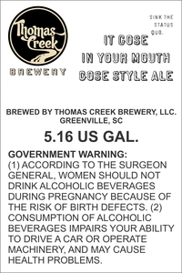 Thomas Creek Brewery It Gose In Your Mouth June 2017