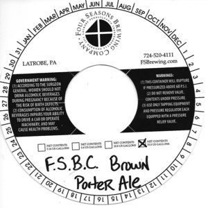 Four Seasons Brewing Company Fsbc Brown Porter June 2017