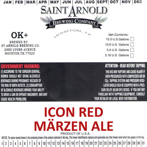 Saint Arnold Brewing Company Icon Red MÄrzen June 2017