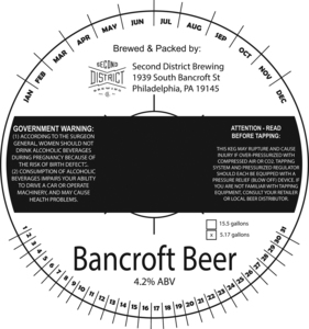 Bancroft Beer Second District Brewing