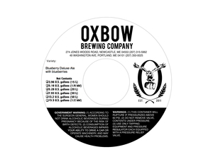 Oxbow Brewing Company Blueberry Deluxe