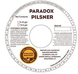 Paradox Brewery Paradox Pilsner