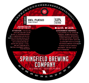Springfield Brewing Company Del Fuego Chili Stout