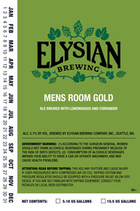 Elysian Brewing Company Mens Room Gold