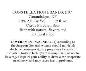 Constellation Brands, Inc. Citrus Flavored Beer