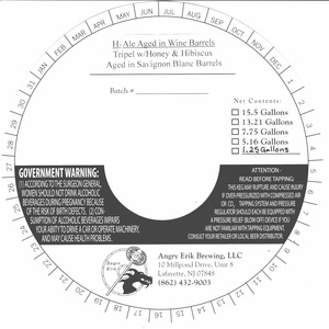 Angry Erik Brewing H2ale Aged In Wine Barrels June 2017