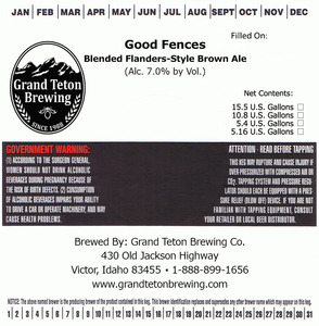 Grand Teton Brewing Good Fences June 2017