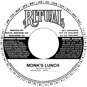 Ritual Brewing Co. Monk's Lunch