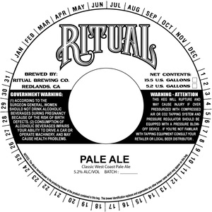 Ritual Brewing Co. Pale Ale June 2017