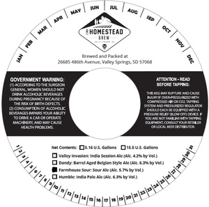 A Homestead Brew Farmhouse Sour Sour Ale June 2017