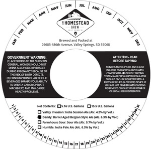 A Homestead Brew Dandy Barrel Aged Belgain Style Ale