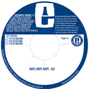 Evil Genius Beer Company Nope, Nope, Nope June 2017