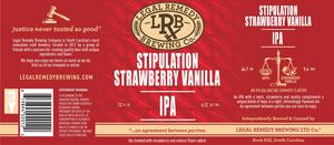 Legal Remedy Brewing Stipulation Strawberry Vanilla IPA
