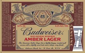 Budweiser Amber 1933 Repeal Reserve