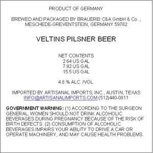 Veltins Pilsner June 2017