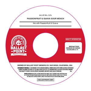 Ballast Point Passionfruit & Guava Sour Wench July 2017