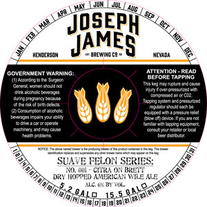 Joseph James Brewing Co No. 001 - Citra On Brett