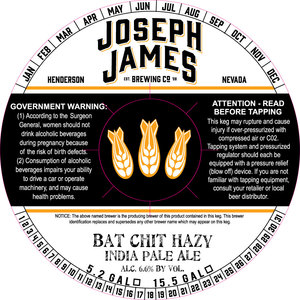 Joseph James Brewing Co Bat Chit Hazy
