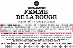 10 Barrel Brewing Co. Femme De La Rouge