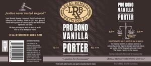 Legal Remedy Brewing Pro Bono Vanilla Porter