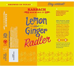 Karbach Brewing Co. Lemon And Ginger Radler July 2017