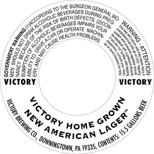 Victory Home Grown New American Lager July 2017