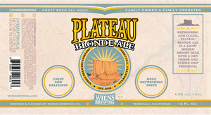 Wiens Brewing Company Plateau Blonde Ale