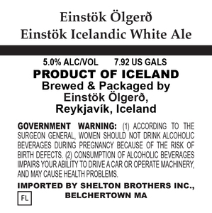 EinstÖk ÖlgerÐ EinstÖk Icelandic White Ale
