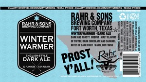 Rahr & Sons Brewing Co., LP Winter Warmer July 2017