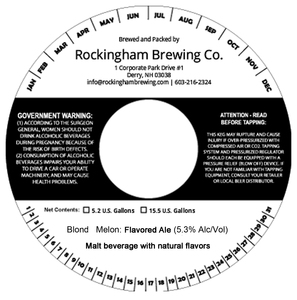 Rockingham Brewing Company Blond Melon July 2017