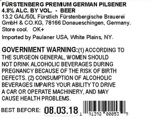 Furstenberg Premium German Pilsner