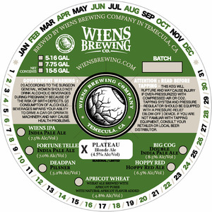 Wiens Brewing Company Plateau Blonde Ale July 2017