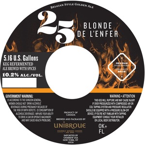 Unibroue Blonde De Lenfer August 2017