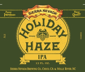 Sierra Nevada Holiday Haze IPA July 2017