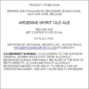 Ardenne Spirit Old Ale July 2017