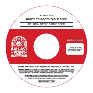 Ballast Point Roots To Boots Table Beer