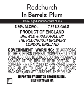 Redchurch In Barrels: Plum July 2017