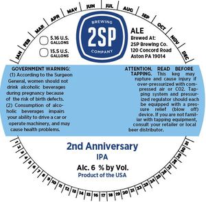 2sp Brewing Company 2nd Anniversary IPA