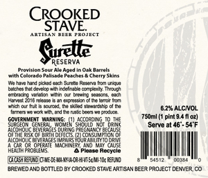 Crooked Stave Artisan Beer Project Surette Reserva Palisade Peach