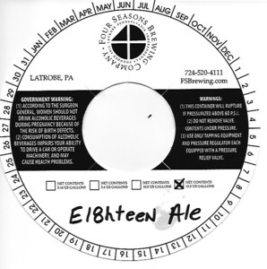 Four Seasons Brewing Company E18hteen Ale