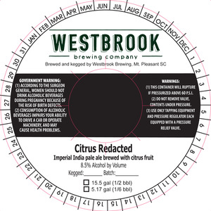 Westbrook Brewing Company Citrus Redacted