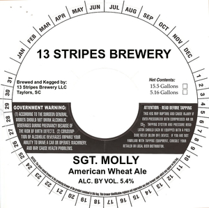 13 Stripes Brewery Sgt. Molly July 2017