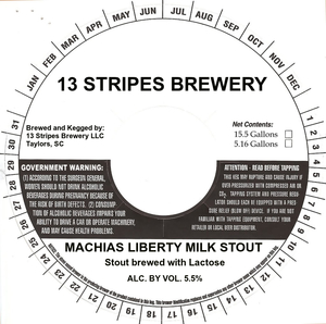 13 Stripes Brewery Machias Liberty Milk Stout