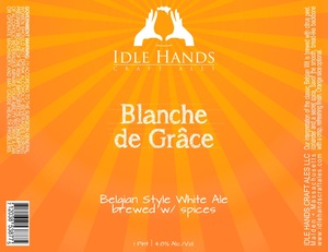 Blanche De GrÂce Belgian Style White Ale Brewed W/ Spices