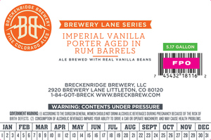 Breckenridge Brewery Imperial Vanilla Porter Aged In Rum Brls